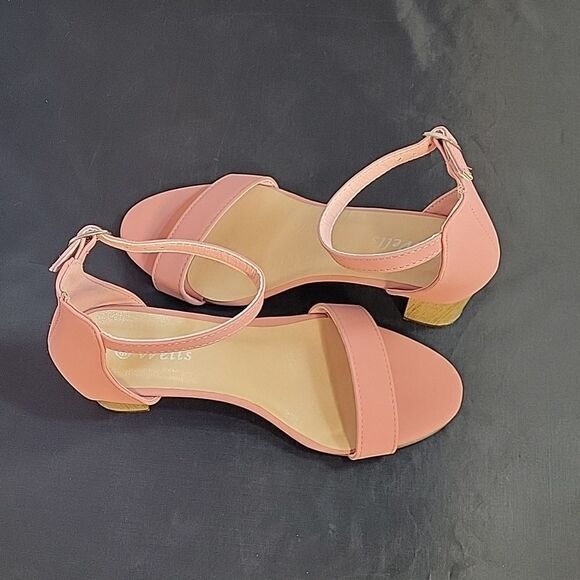 WOMEN"S WELLS BLOCK HEEL ADJUSTABLE BUCKLE ANKLE STRAP OPEN TOE SANDAL - Picture 8 of 12